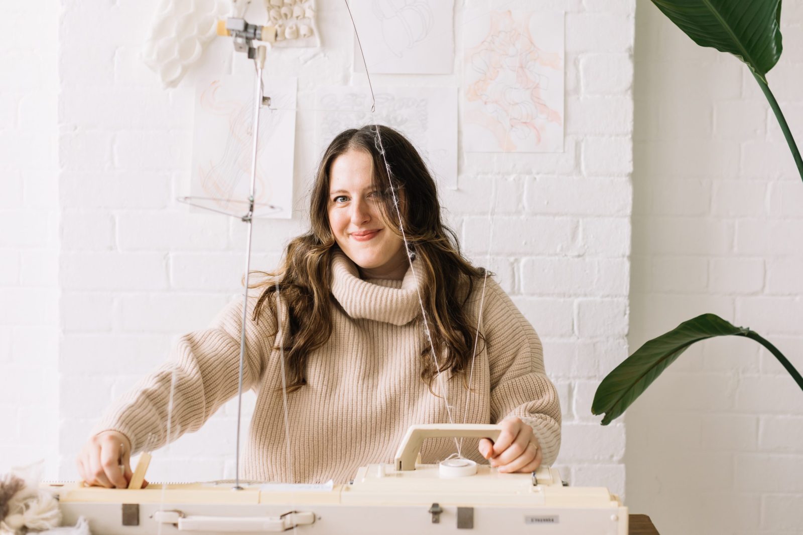 Amber Hards in her textile studio